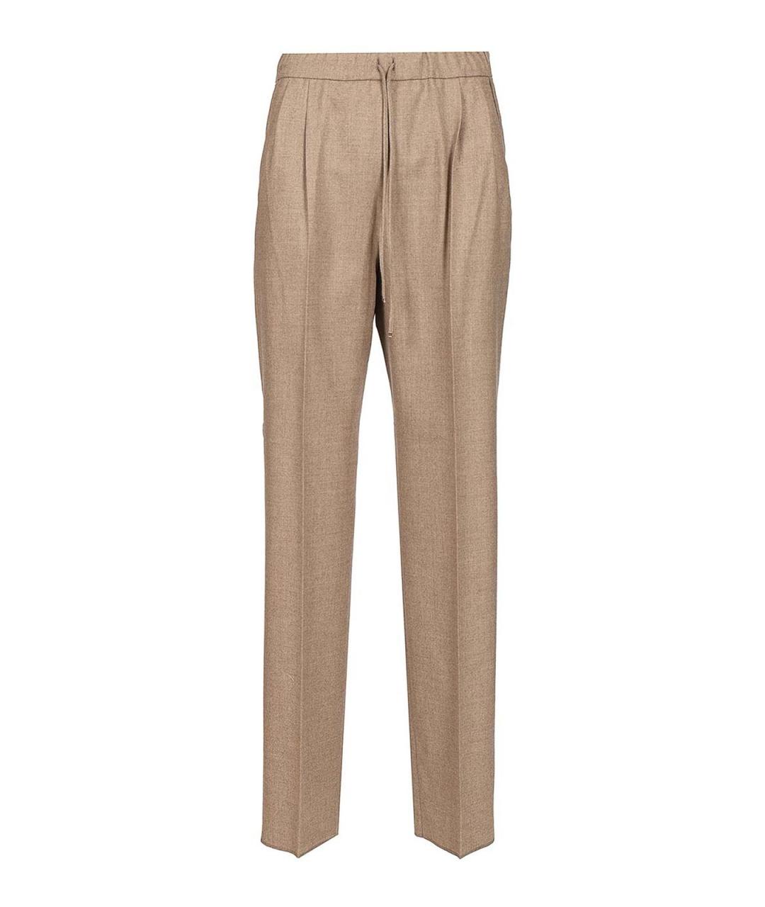 MAX MARA Коричневые кашемировые брюки узкие, фото 1
