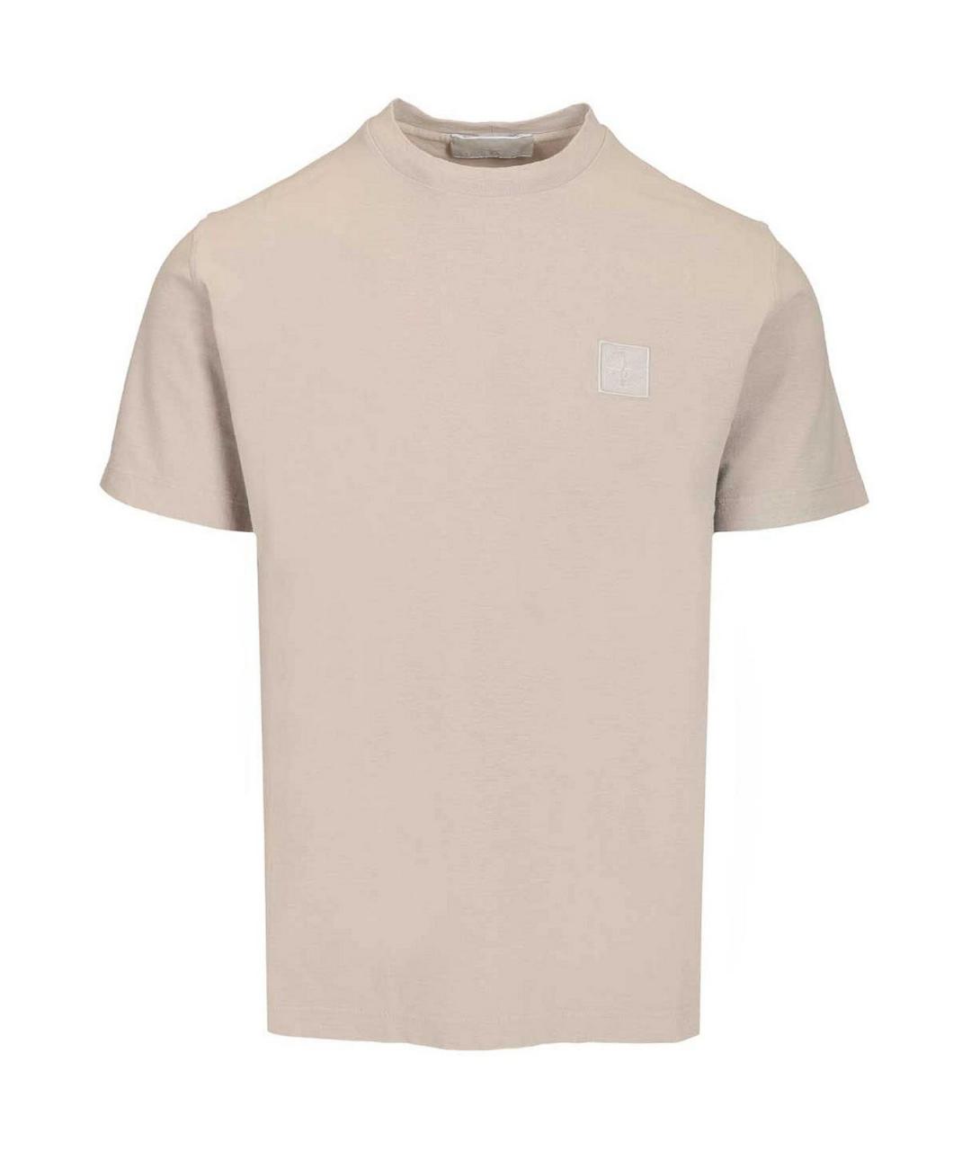 STONE ISLAND Бежевая хлопковая футболка, фото 1