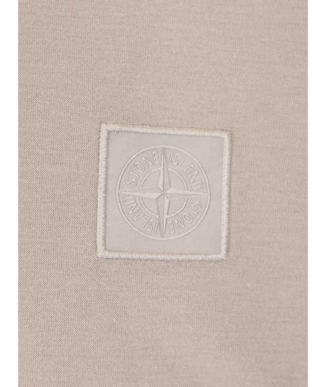 STONE ISLAND Бежевая хлопковая футболка, фото 3