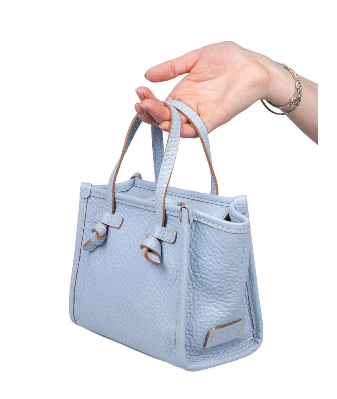 Gianni Chiarini Голубая кожаная сумка тоут, фото 2