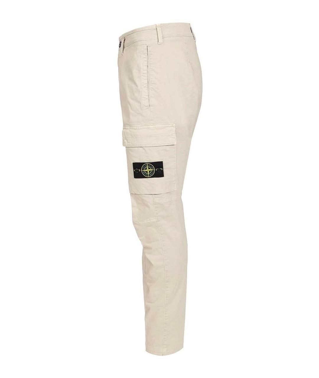 STONE ISLAND Серые хлопковые повседневные брюки, фото 3
