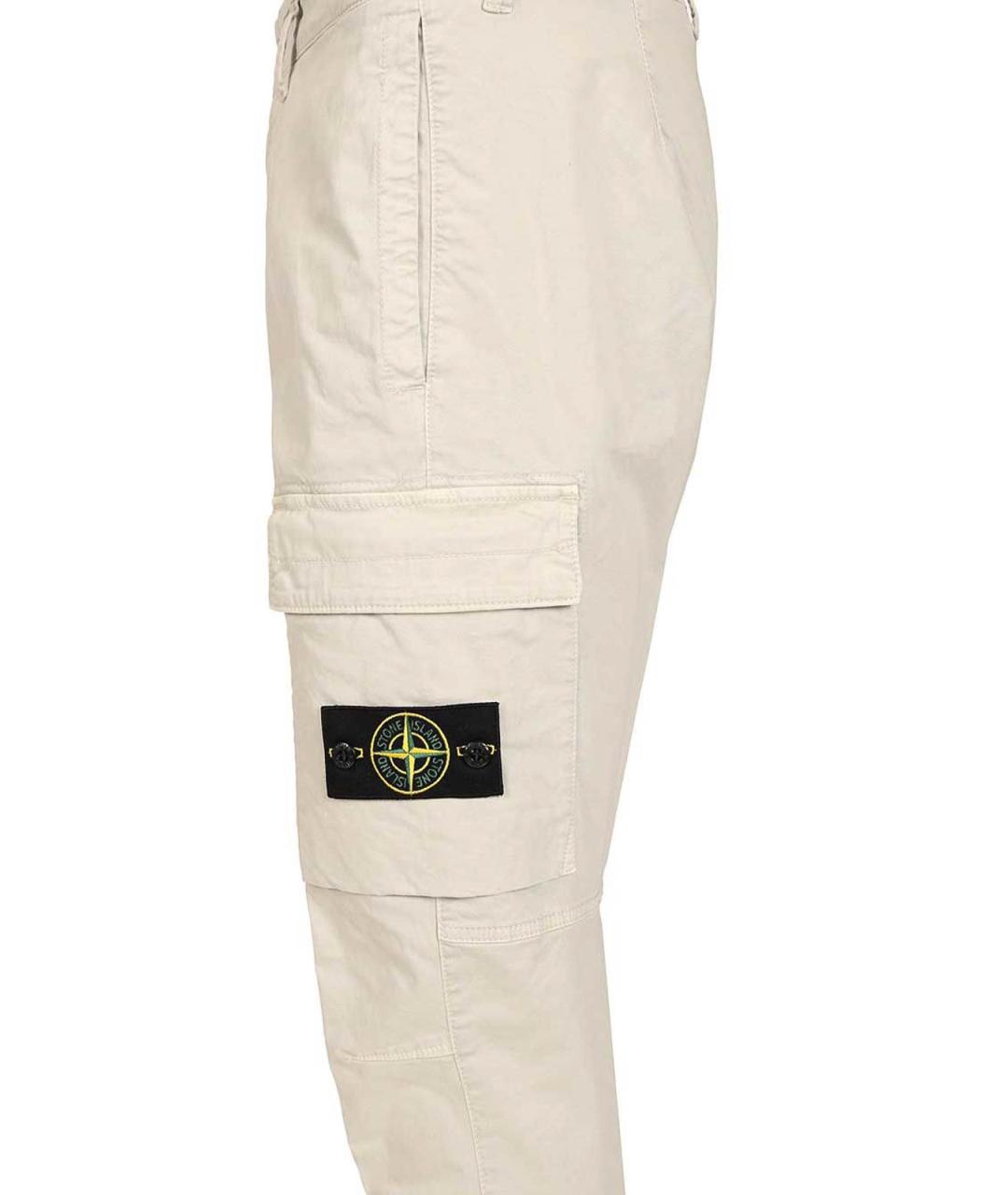STONE ISLAND Серые хлопковые повседневные брюки, фото 4