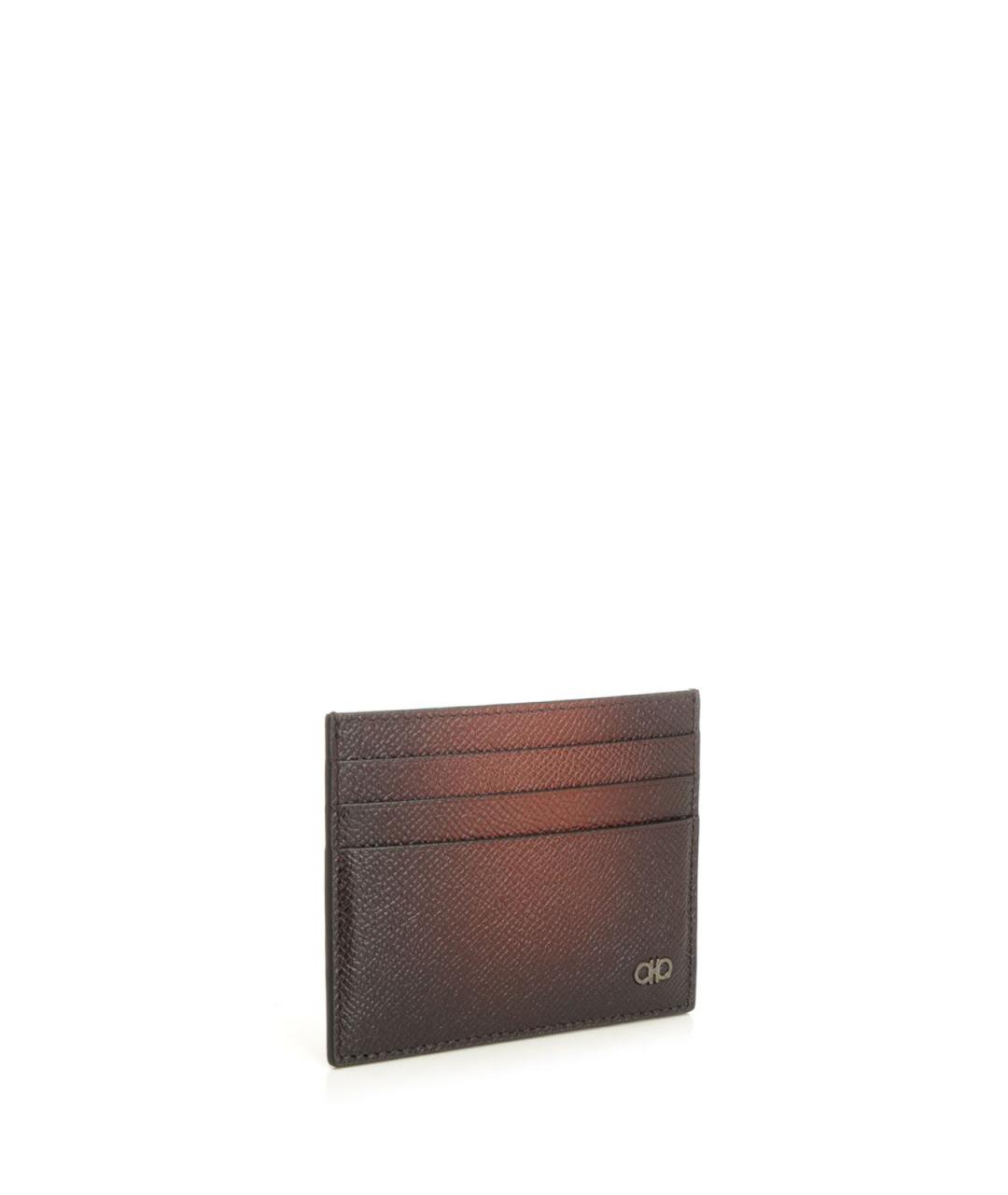 FERRAGAMO Коричневый кожаный кардхолдер, фото 2