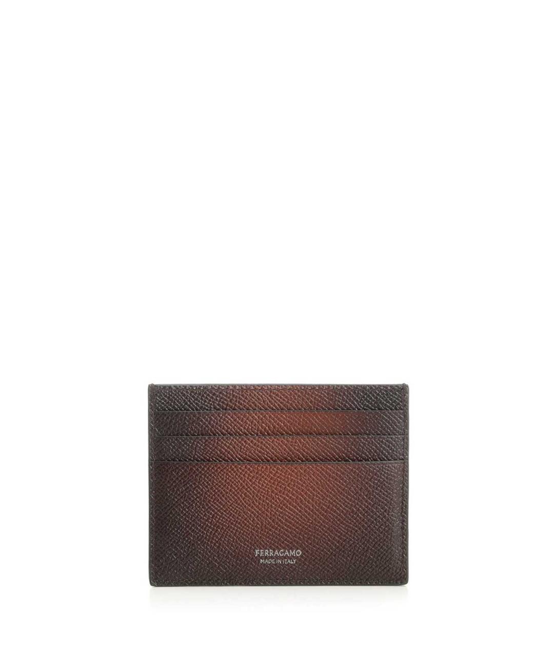 FERRAGAMO Коричневый кожаный кардхолдер, фото 3