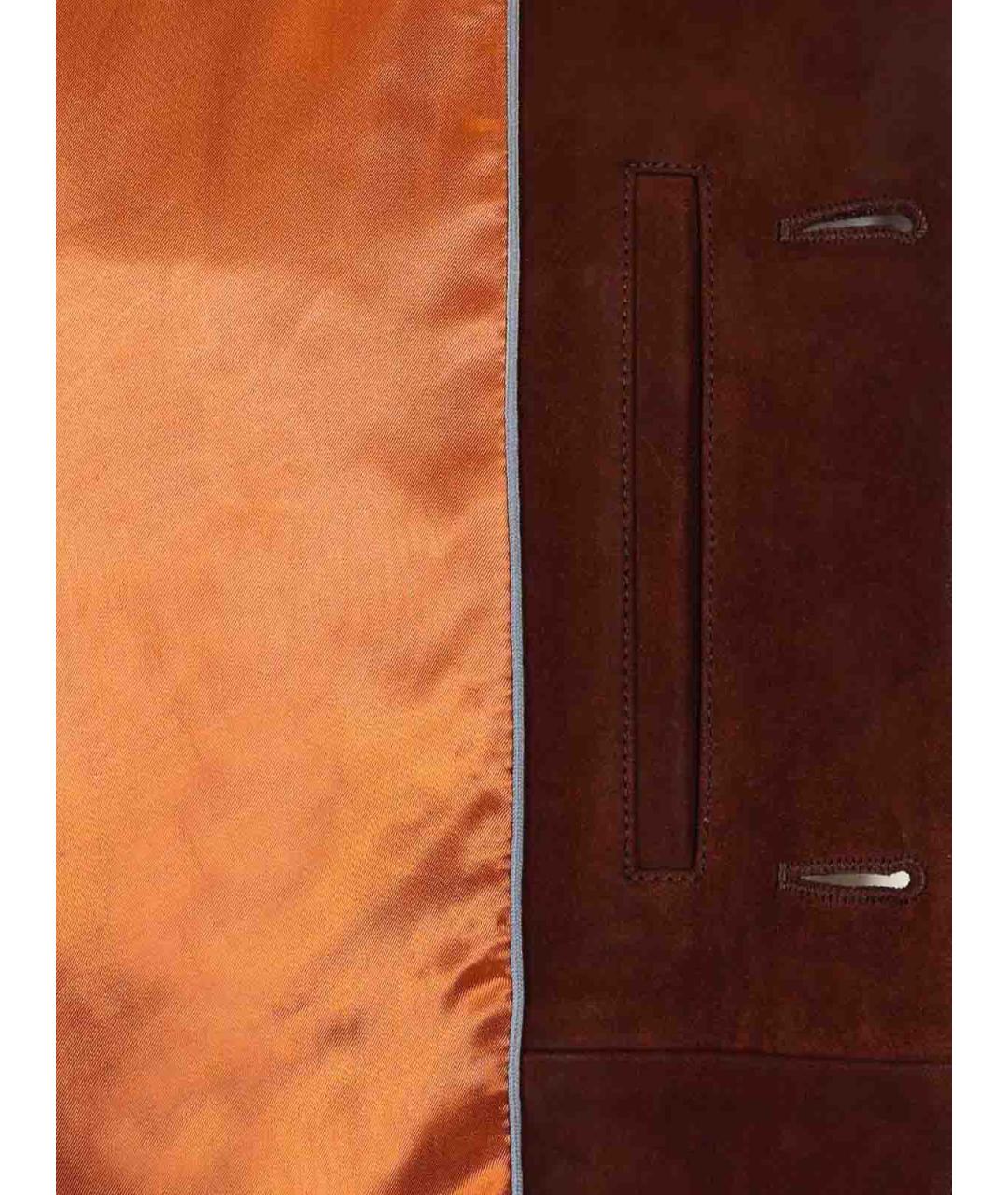 PAUL SMITH Коричневая кожаная куртка, фото 6