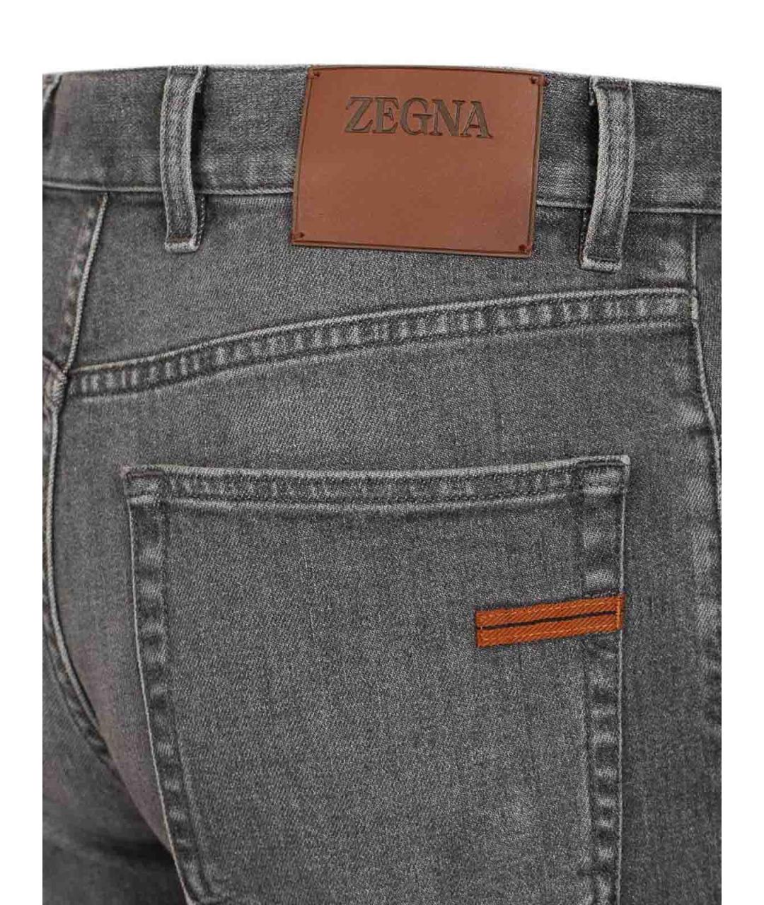 ZEGNA Серые хлопковые джинсы скинни, фото 5
