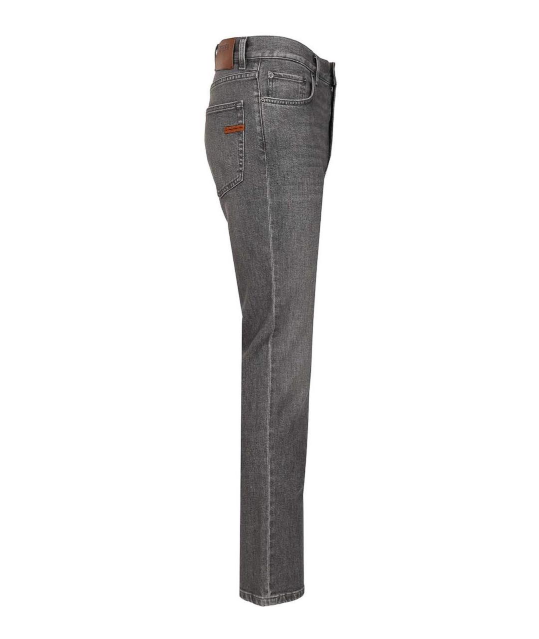 ZEGNA Серые хлопковые джинсы скинни, фото 3