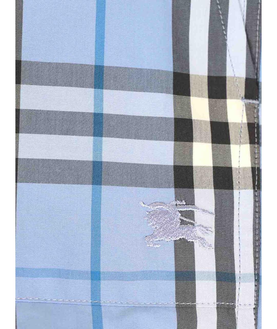 BURBERRY Голубые хлопковые шорты, фото 5