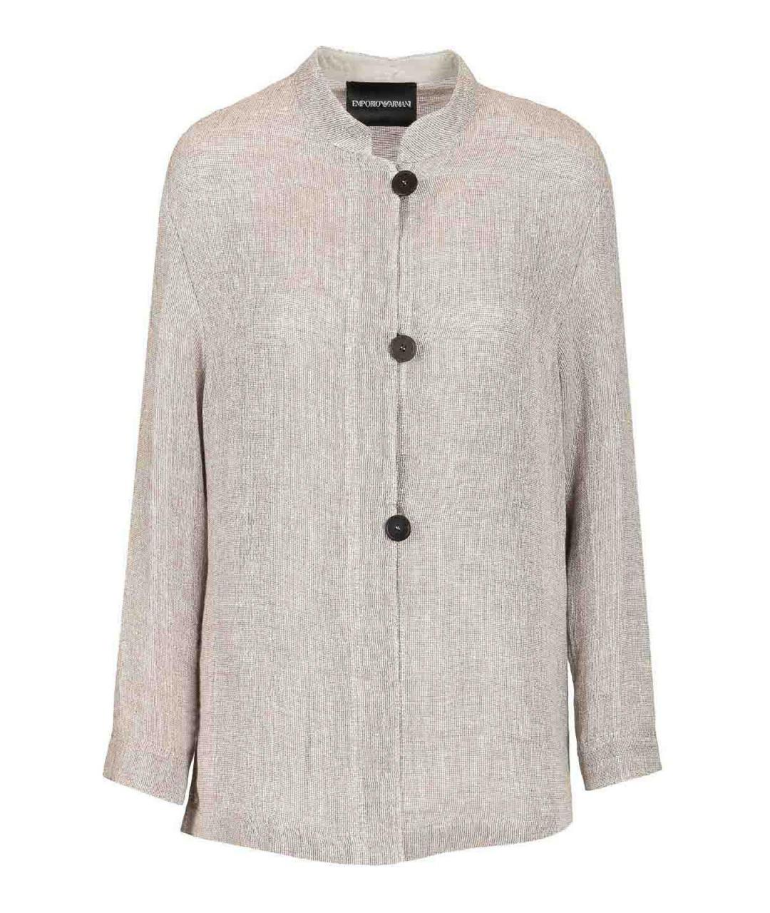 EMPORIO ARMANI Серая льняная рубашка, фото 1