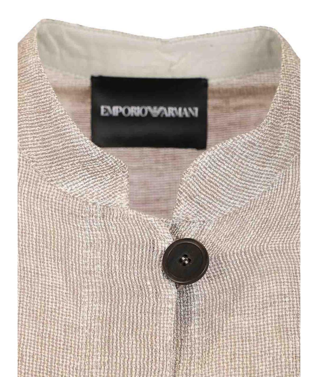 EMPORIO ARMANI Серая льняная рубашка, фото 4