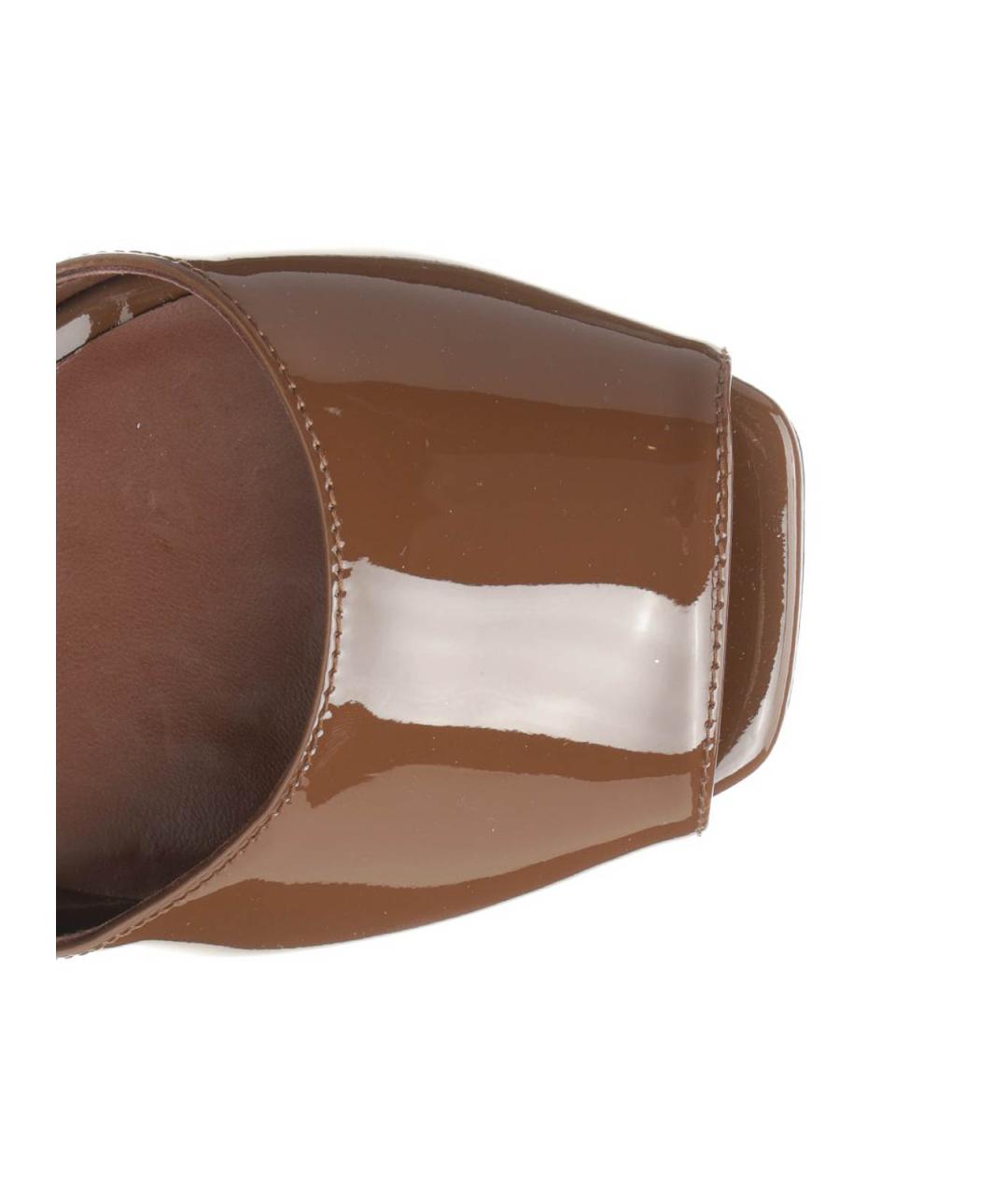 STUART WEITZMAN Коричневые кожаные босоножки, фото 4