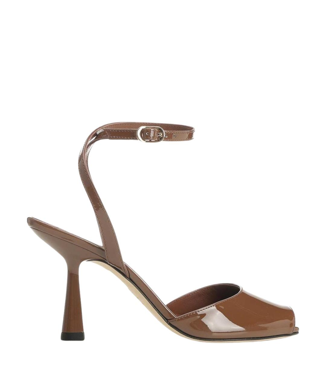 STUART WEITZMAN Коричневые кожаные босоножки, фото 1