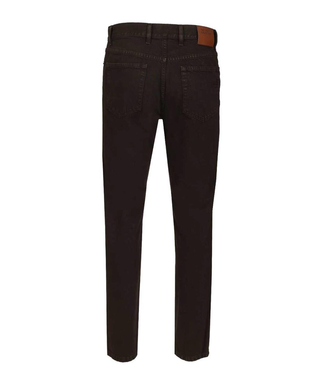 ZEGNA Коричневые хлопковые джинсы скинни, фото 2