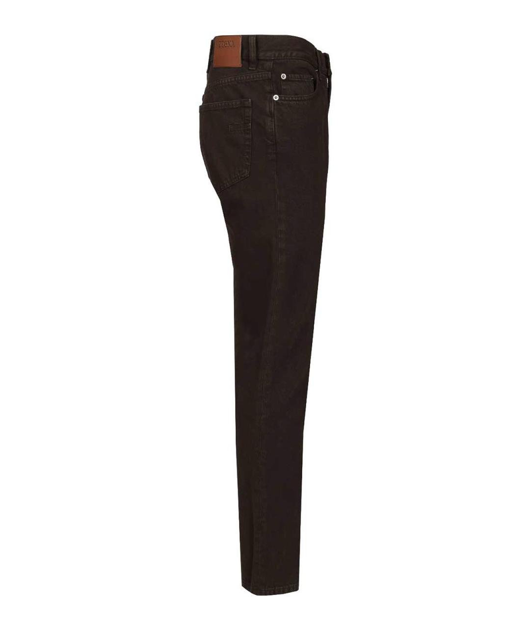 ZEGNA Коричневые хлопковые джинсы скинни, фото 3
