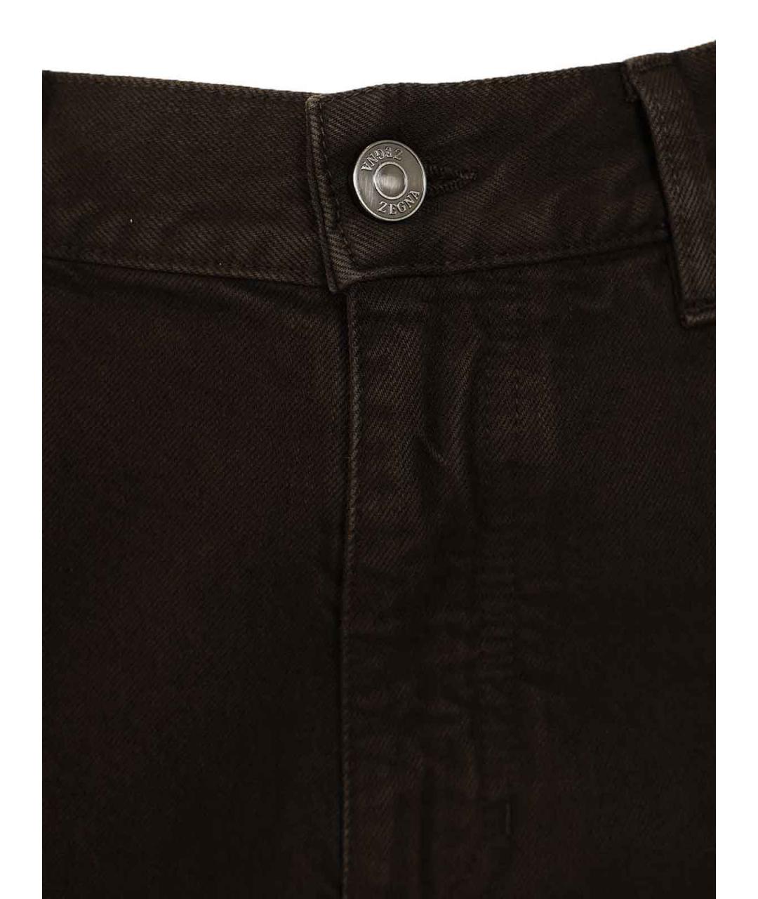 ZEGNA Коричневые хлопковые джинсы скинни, фото 4