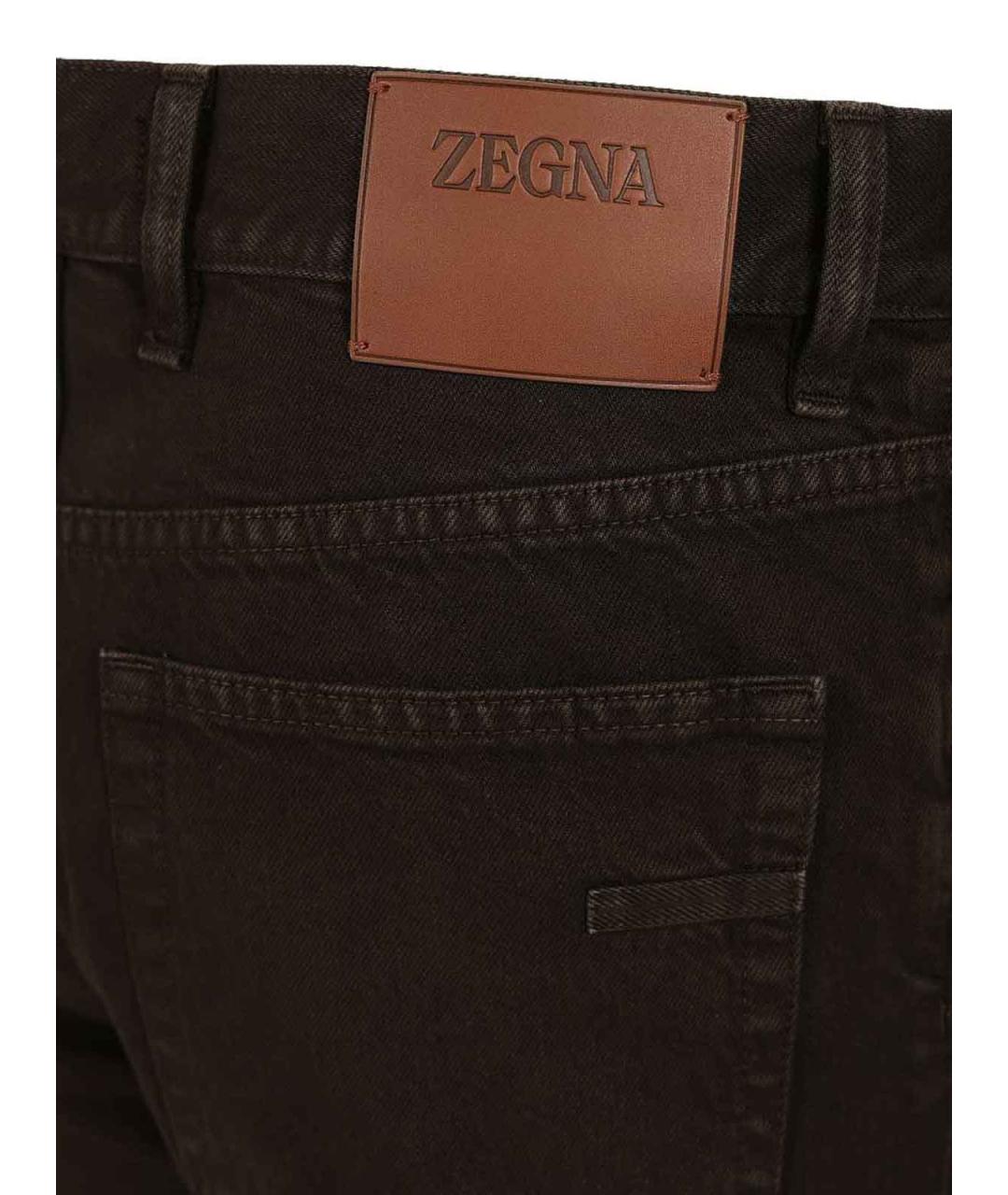 ZEGNA Коричневые хлопковые джинсы скинни, фото 5