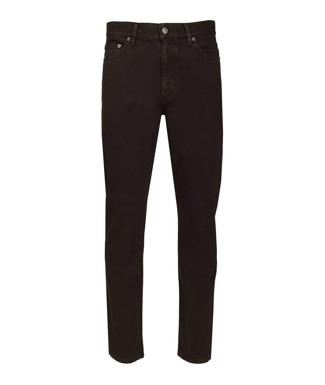 ZEGNA Коричневые хлопковые джинсы скинни, фото 1