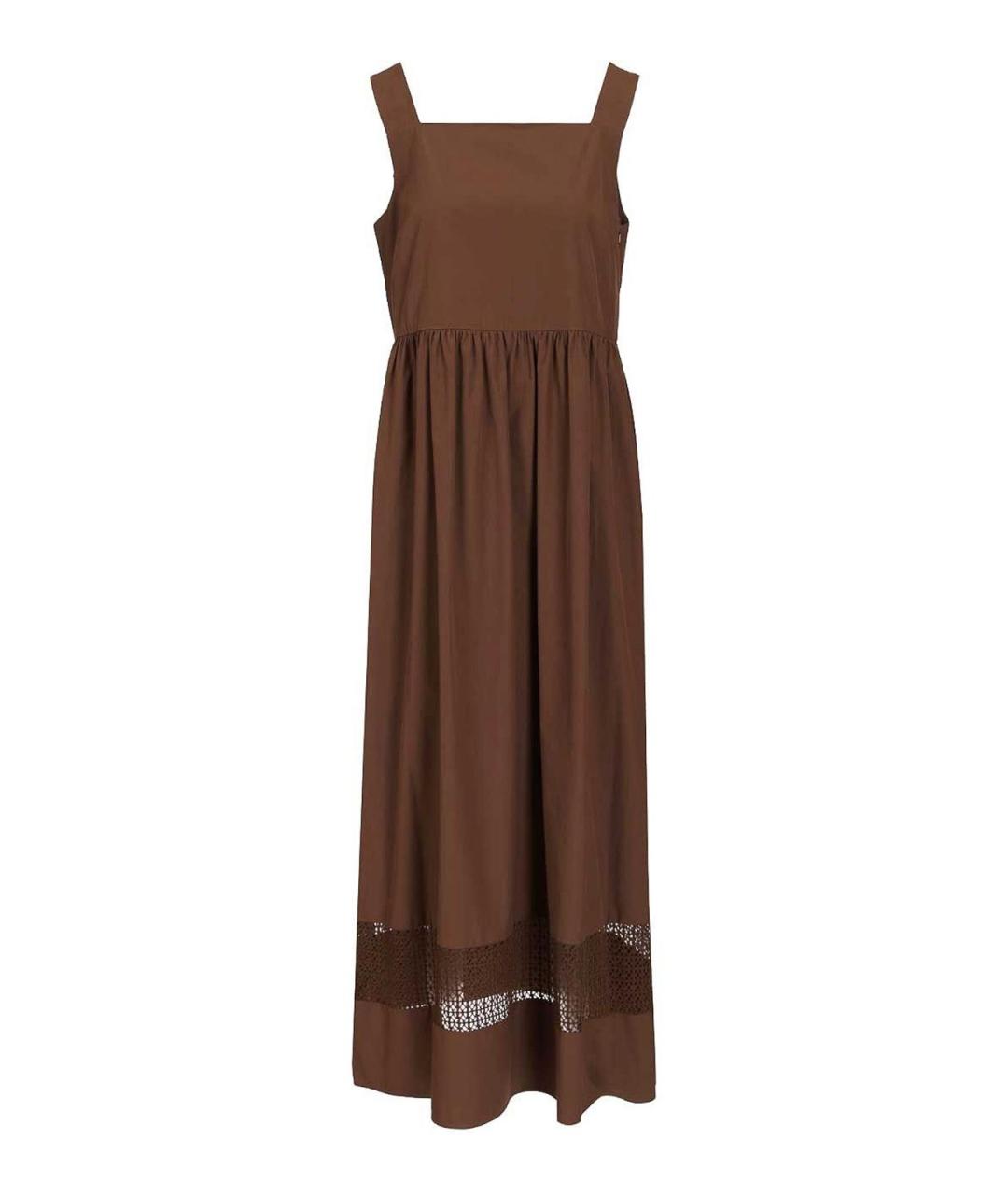 WEEKEND MAX MARA Коричневое хлопковое повседневное платье, фото 1