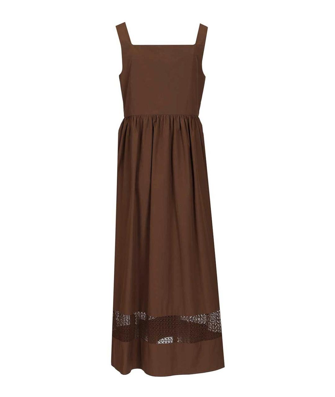 WEEKEND MAX MARA Коричневое хлопковое повседневное платье, фото 2