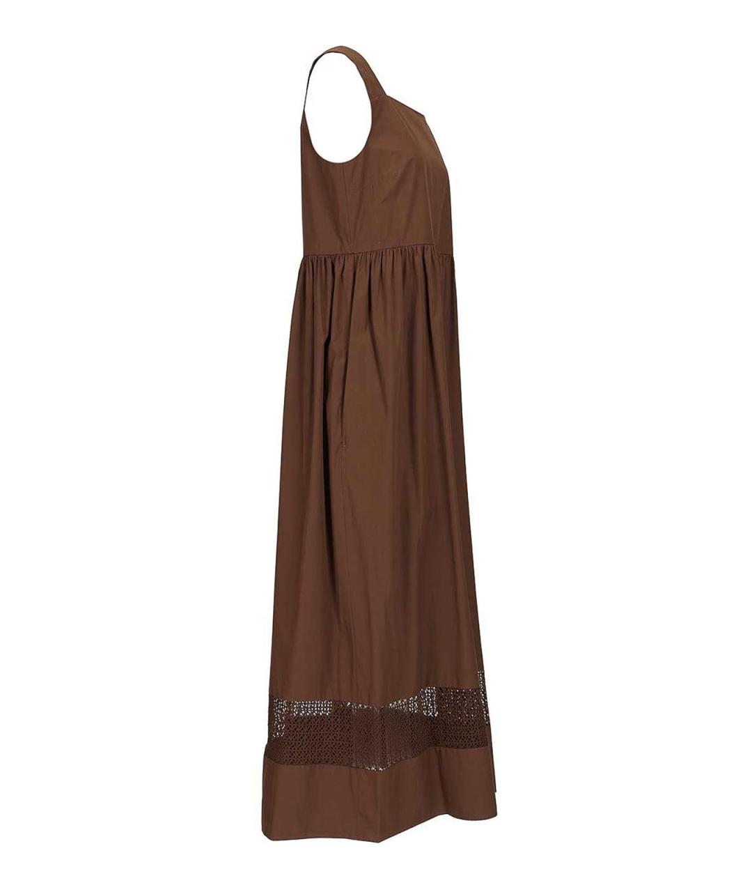 WEEKEND MAX MARA Коричневое хлопковое повседневное платье, фото 3