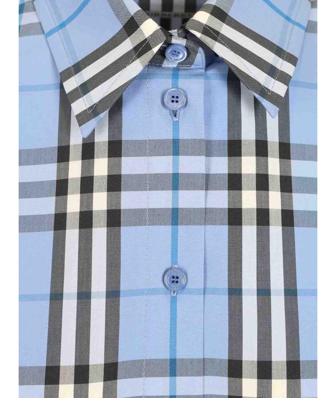 BURBERRY Голубая хлопковая рубашка, фото 4