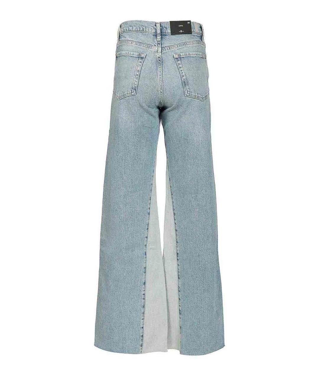7 FOR ALL MANKIND Голубые хлопковые прямые джинсы, фото 2