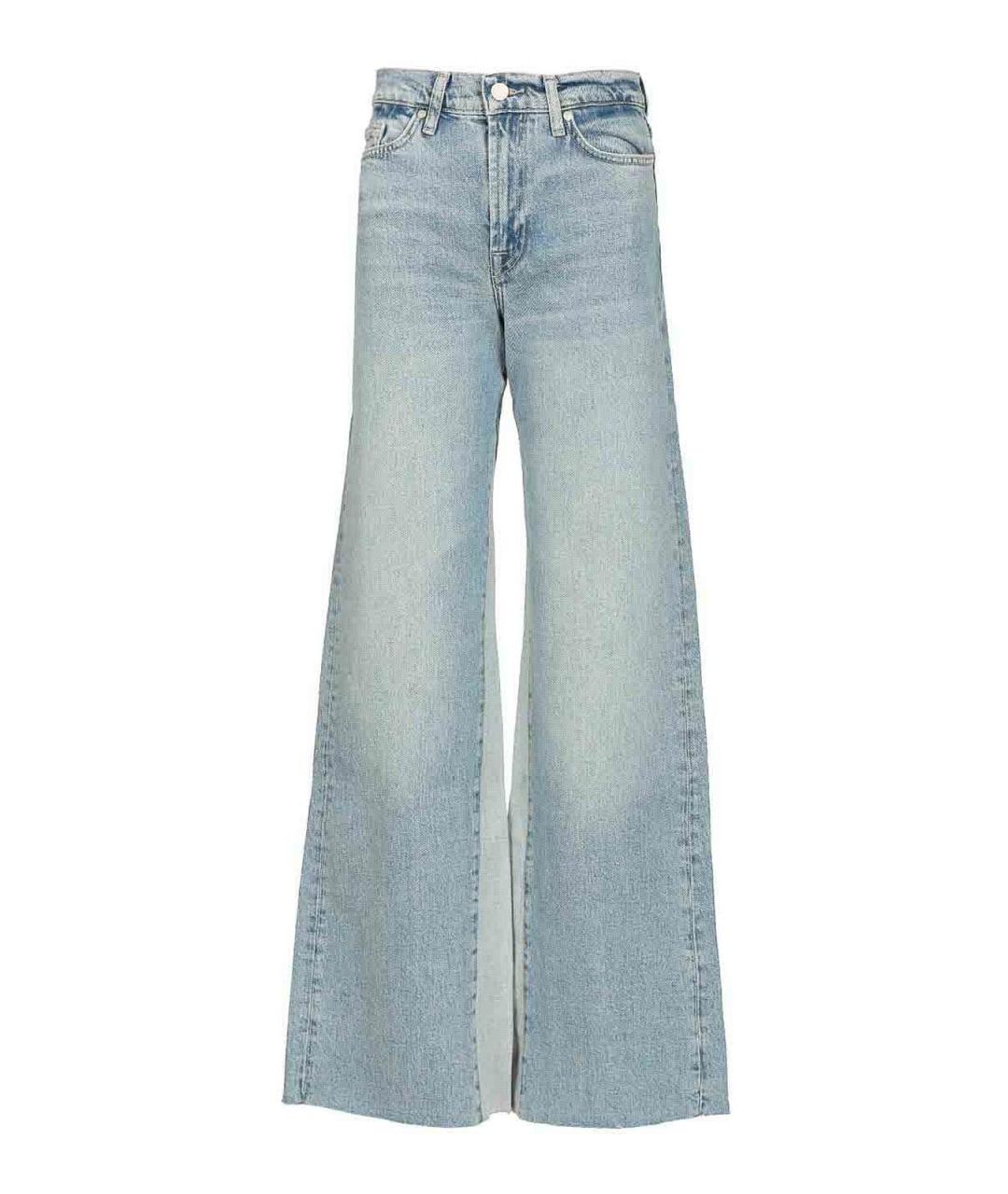 7 FOR ALL MANKIND Голубые хлопковые прямые джинсы, фото 1