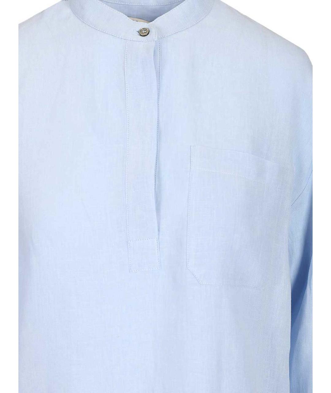 'S MAX MARA Голубая льняная рубашка, фото 4