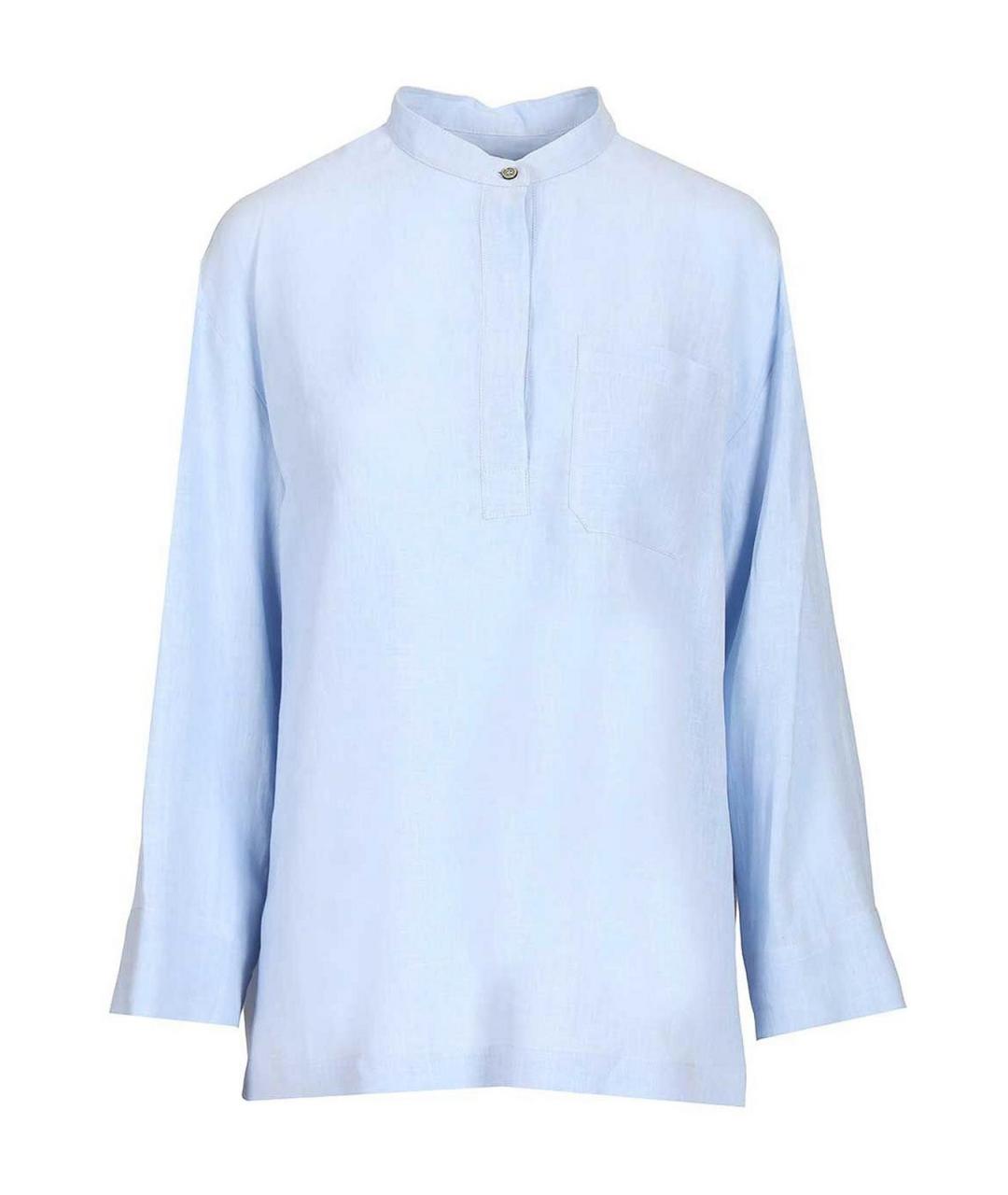 'S MAX MARA Голубая льняная рубашка, фото 1