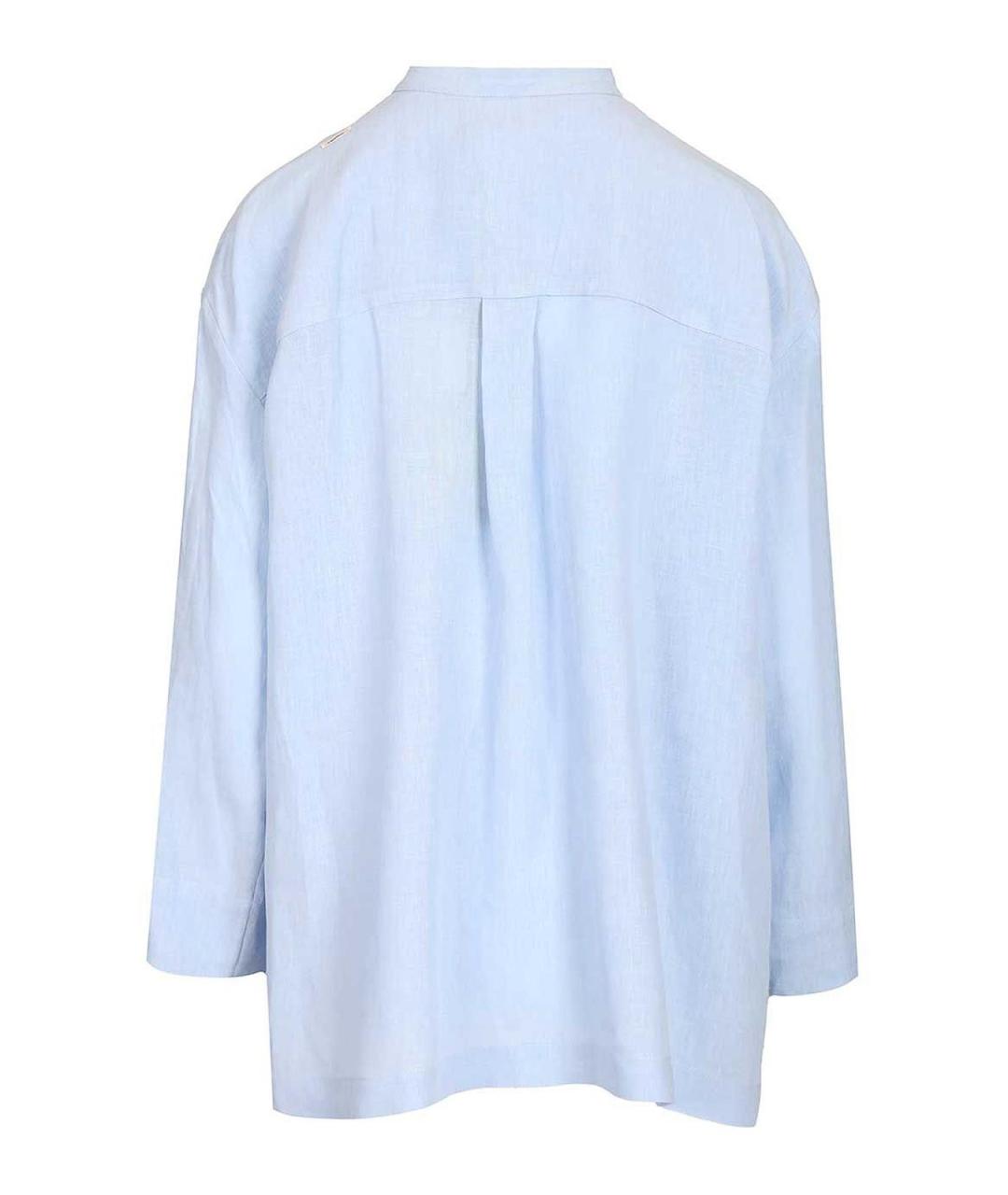 'S MAX MARA Голубая льняная рубашка, фото 2