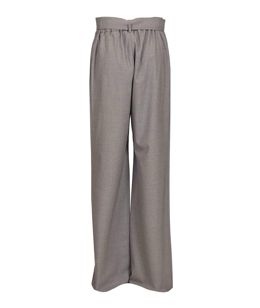 MAX MARA Серые шерстяные брюки широкие, фото 2