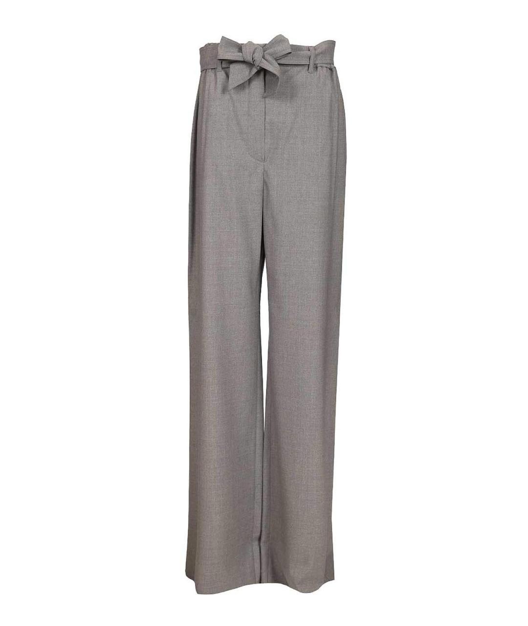 MAX MARA Серые шерстяные брюки широкие, фото 1