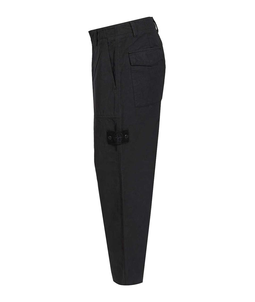 STONE ISLAND Темно-синие хлопковые повседневные брюки, фото 3
