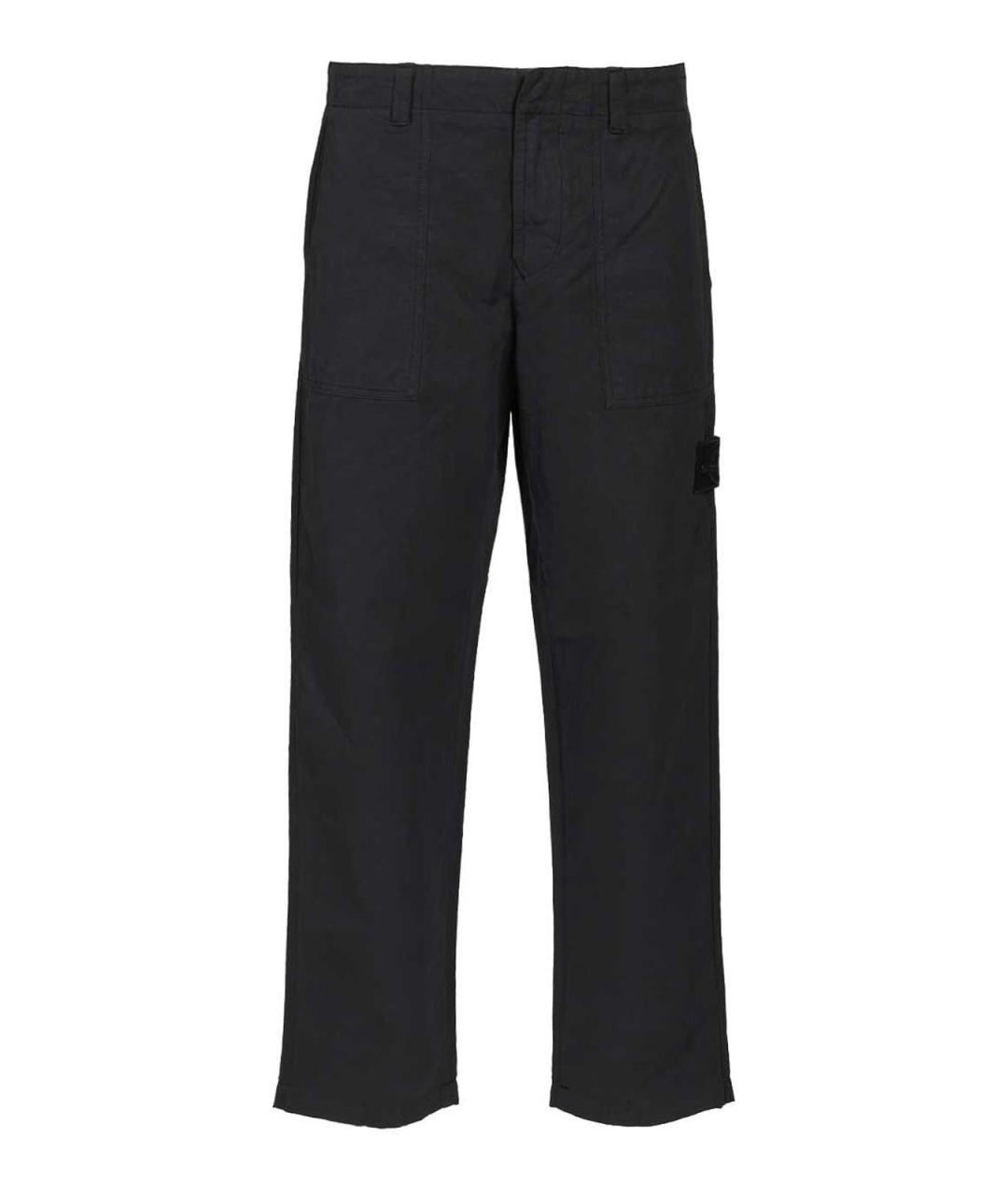 STONE ISLAND Темно-синие хлопковые повседневные брюки, фото 1