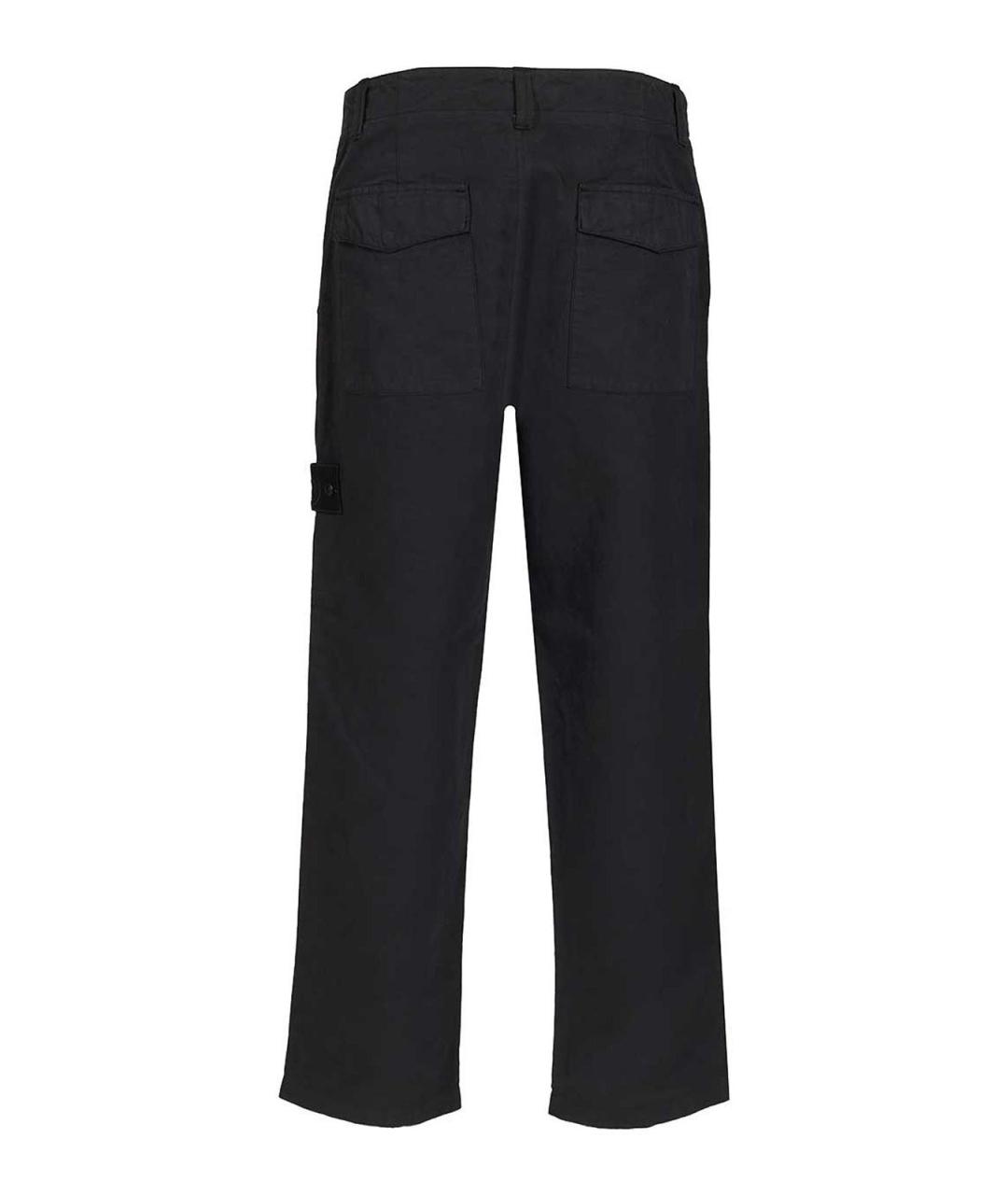 STONE ISLAND Темно-синие хлопковые повседневные брюки, фото 2