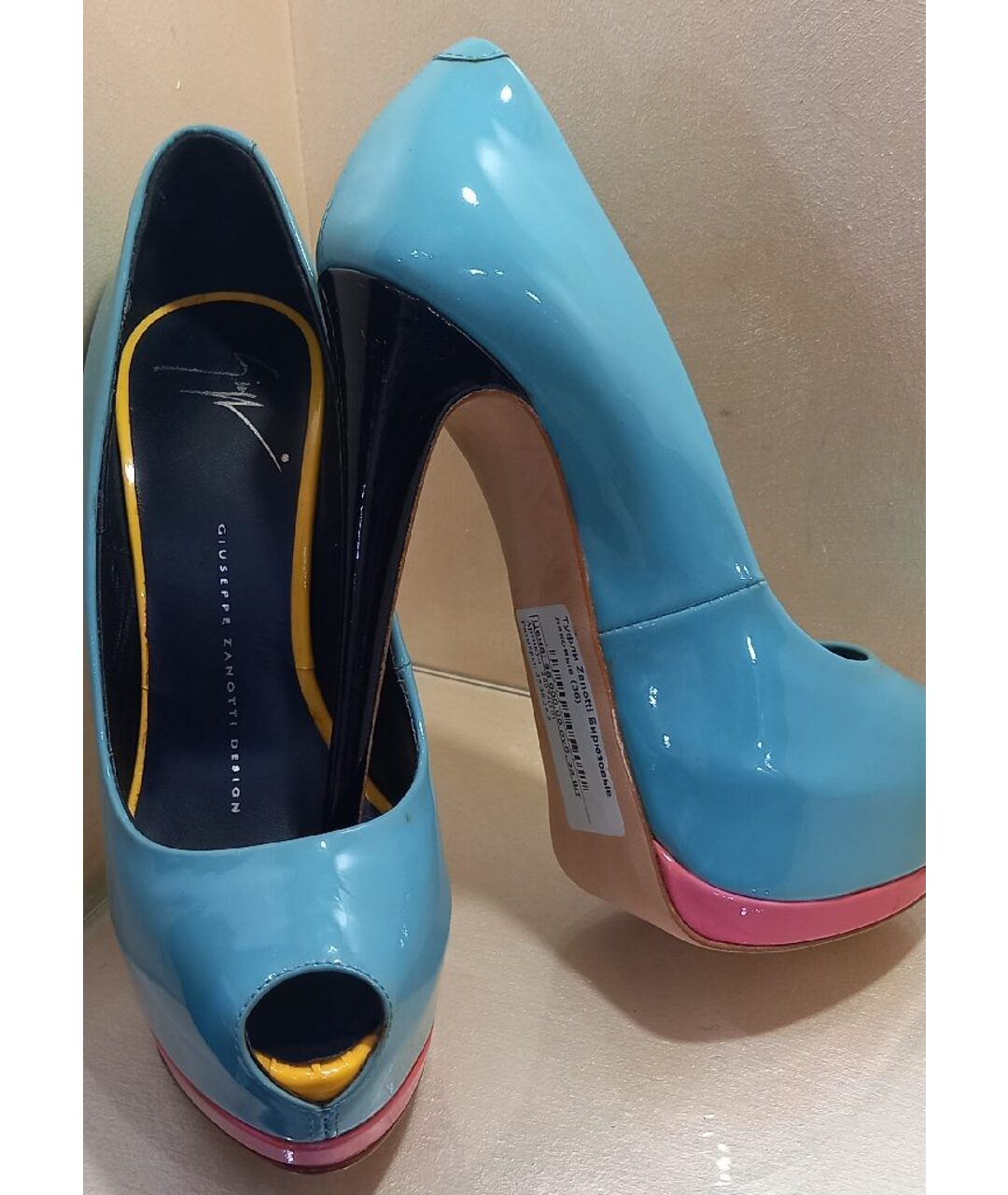 GIUSEPPE ZANOTTI DESIGN Голубые туфли из лакированной кожи, фото 6
