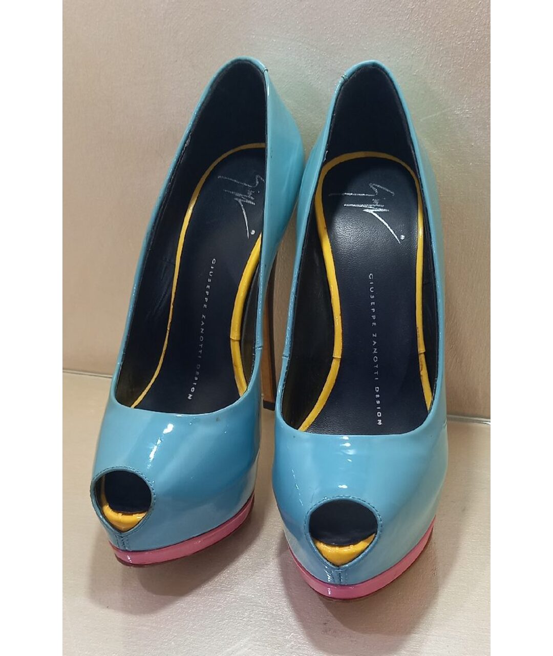 GIUSEPPE ZANOTTI DESIGN Голубые туфли из лакированной кожи, фото 2