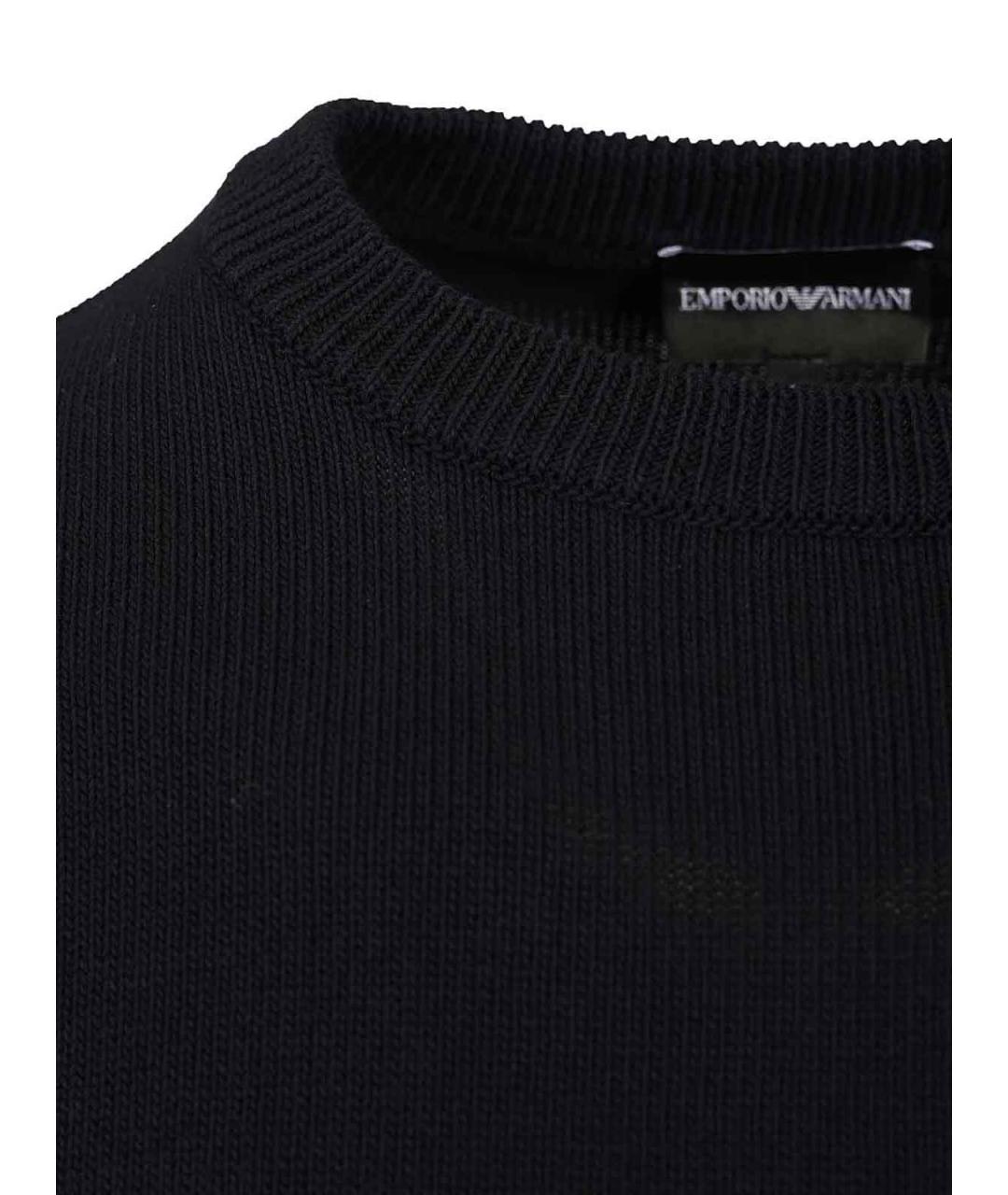EMPORIO ARMANI Синий хлопковый джемпер / свитер, фото 3