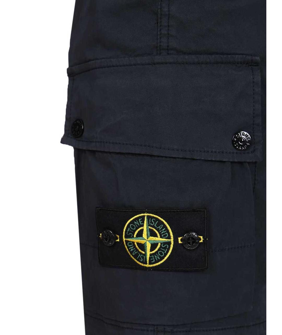 STONE ISLAND Темно-синие хлопковые шорты, фото 5