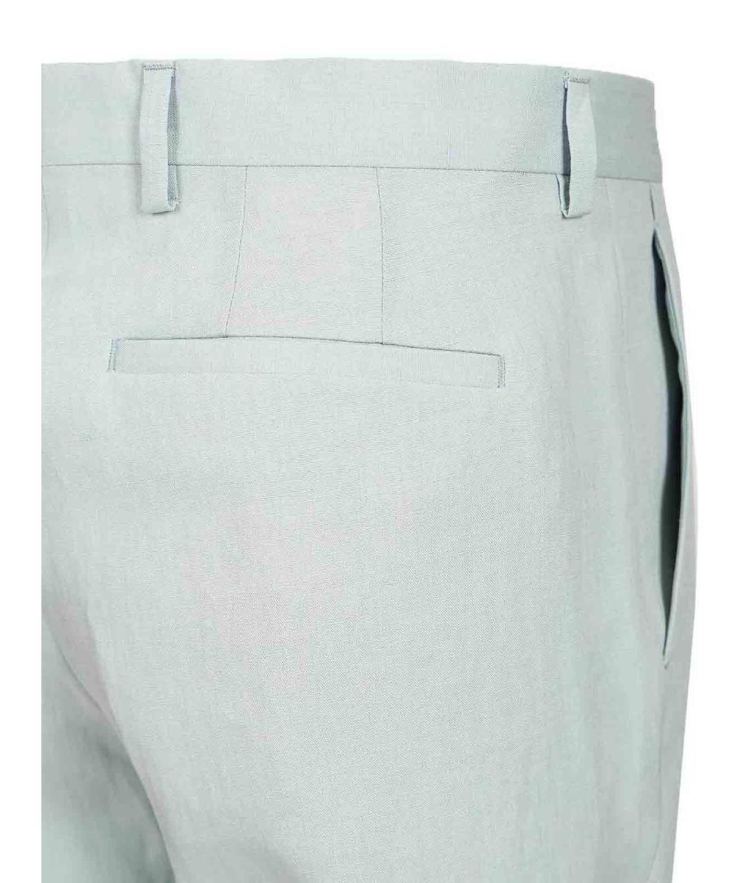 PAUL SMITH Голубые льняные повседневные брюки, фото 5