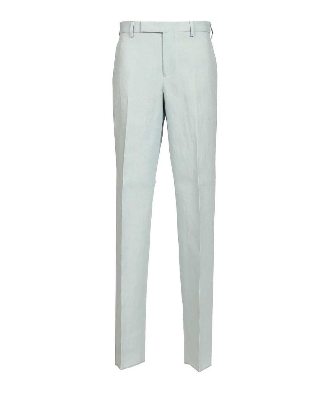 PAUL SMITH Голубые льняные повседневные брюки, фото 1