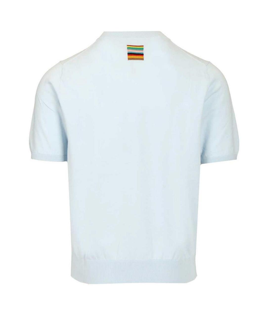 PAUL SMITH Голубая хлопковая футболка, фото 2