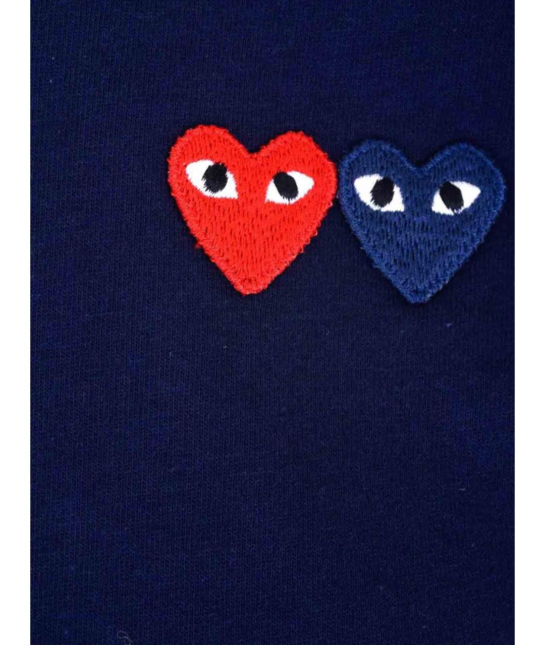 COMME DES GARÇONS PLAY Синяя хлопковая футболка, фото 3