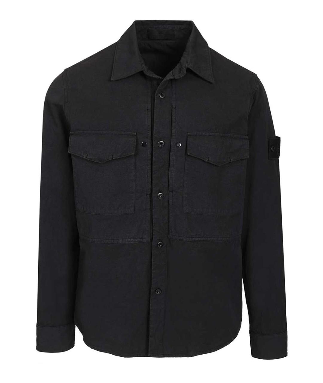 STONE ISLAND Темно-синяя хлопковая кэжуал рубашка, фото 1