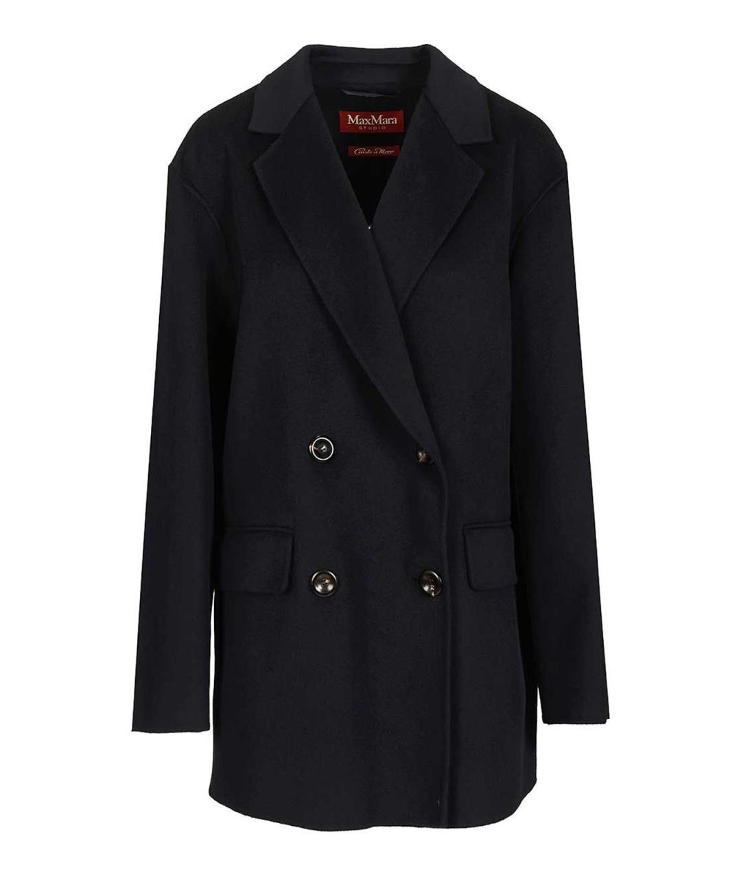 MAX MARA STUDIO Синее шерстяное пальто, фото 1