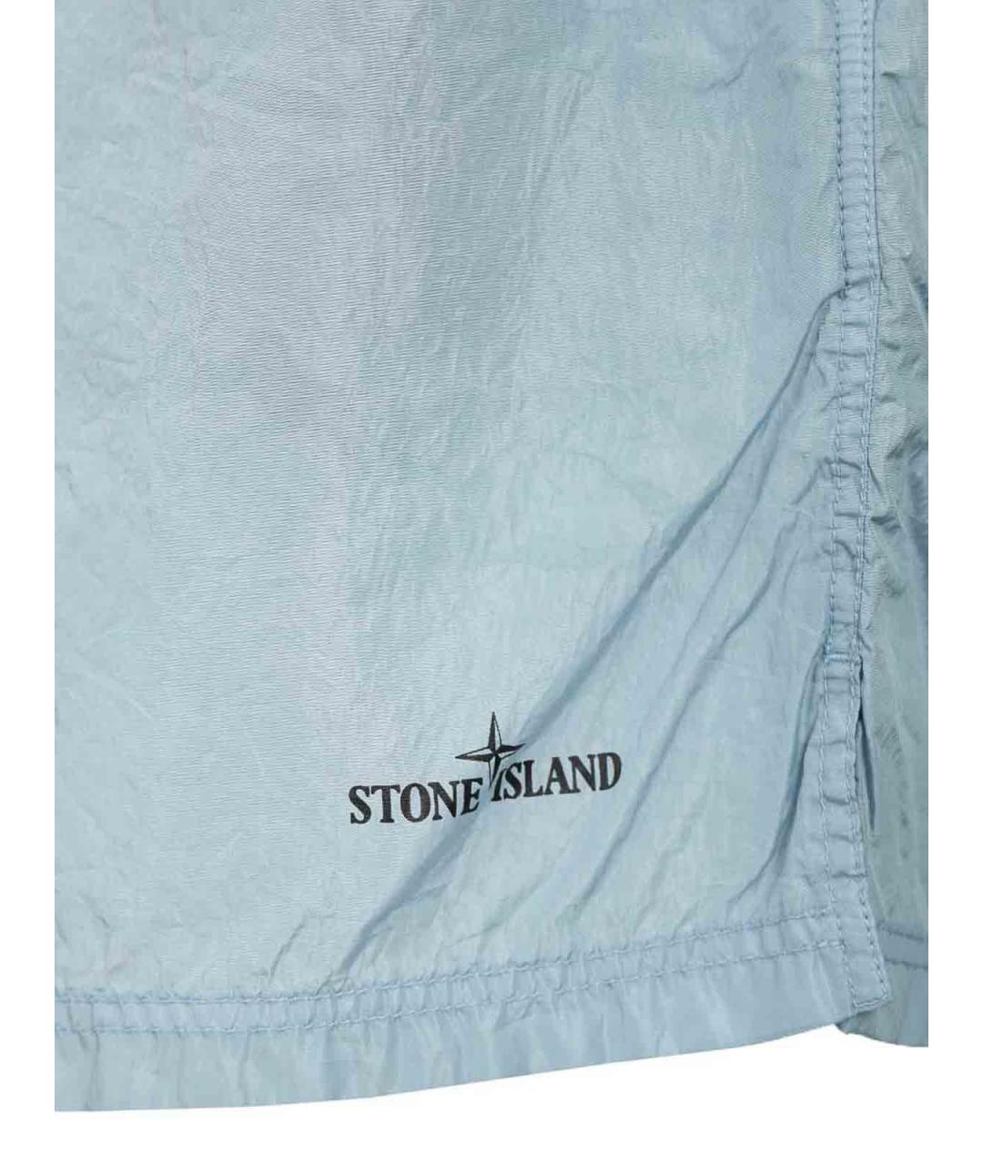 STONE ISLAND Голубые полиамидовые шорты, фото 4