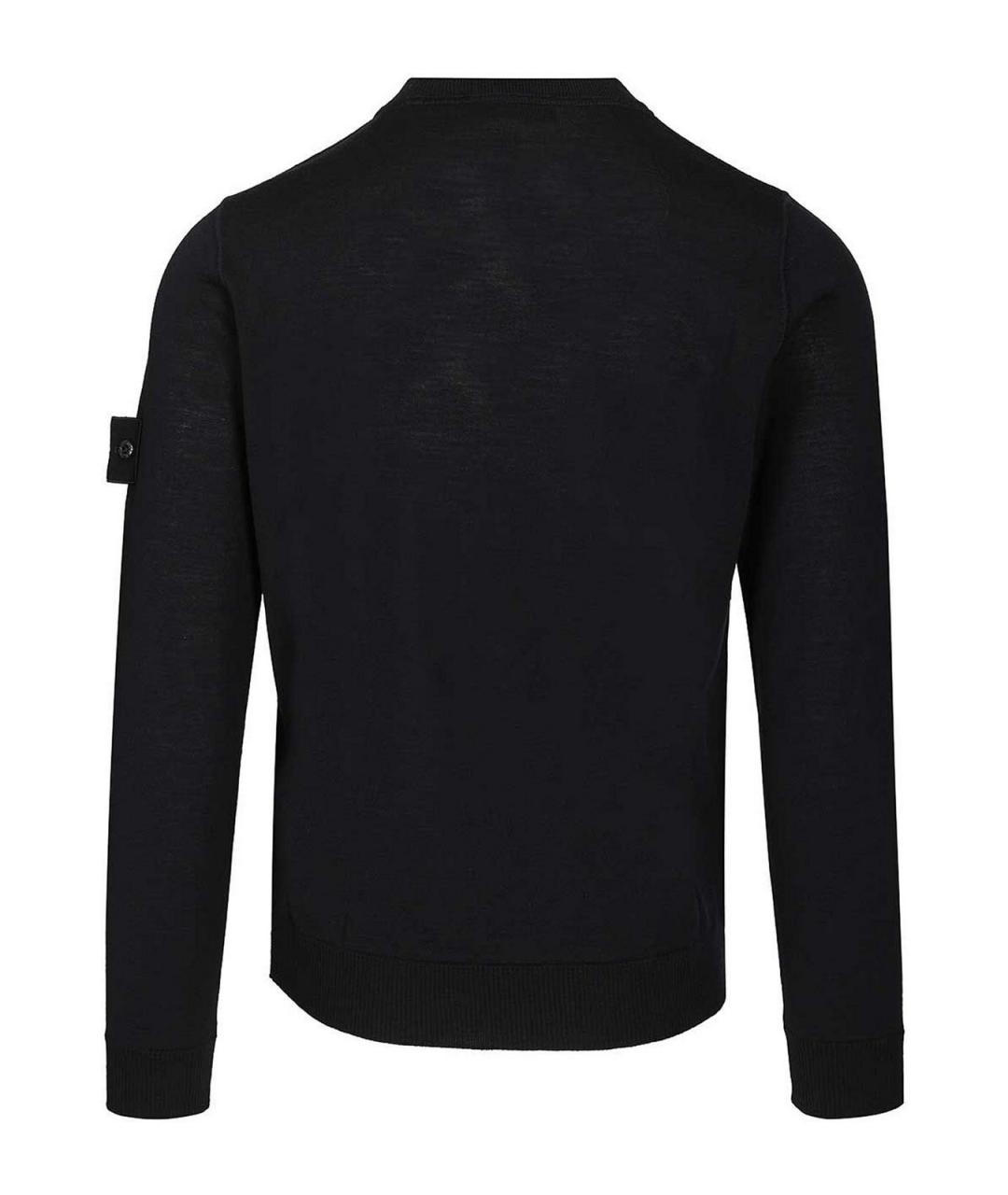 STONE ISLAND Темно-синий шерстяной джемпер / свитер, фото 2
