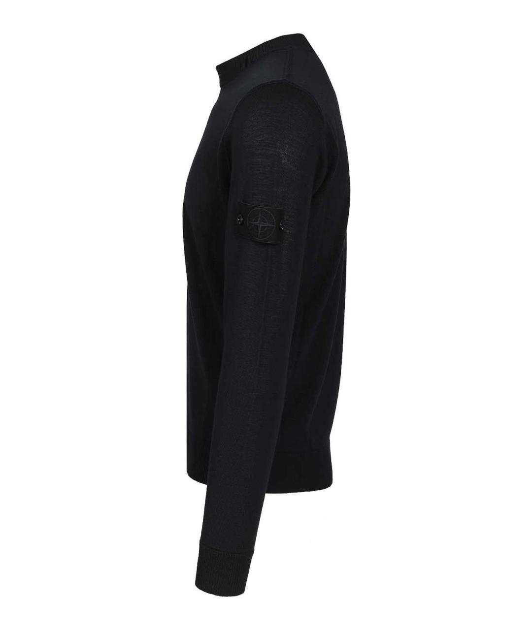 STONE ISLAND Темно-синий шерстяной джемпер / свитер, фото 3