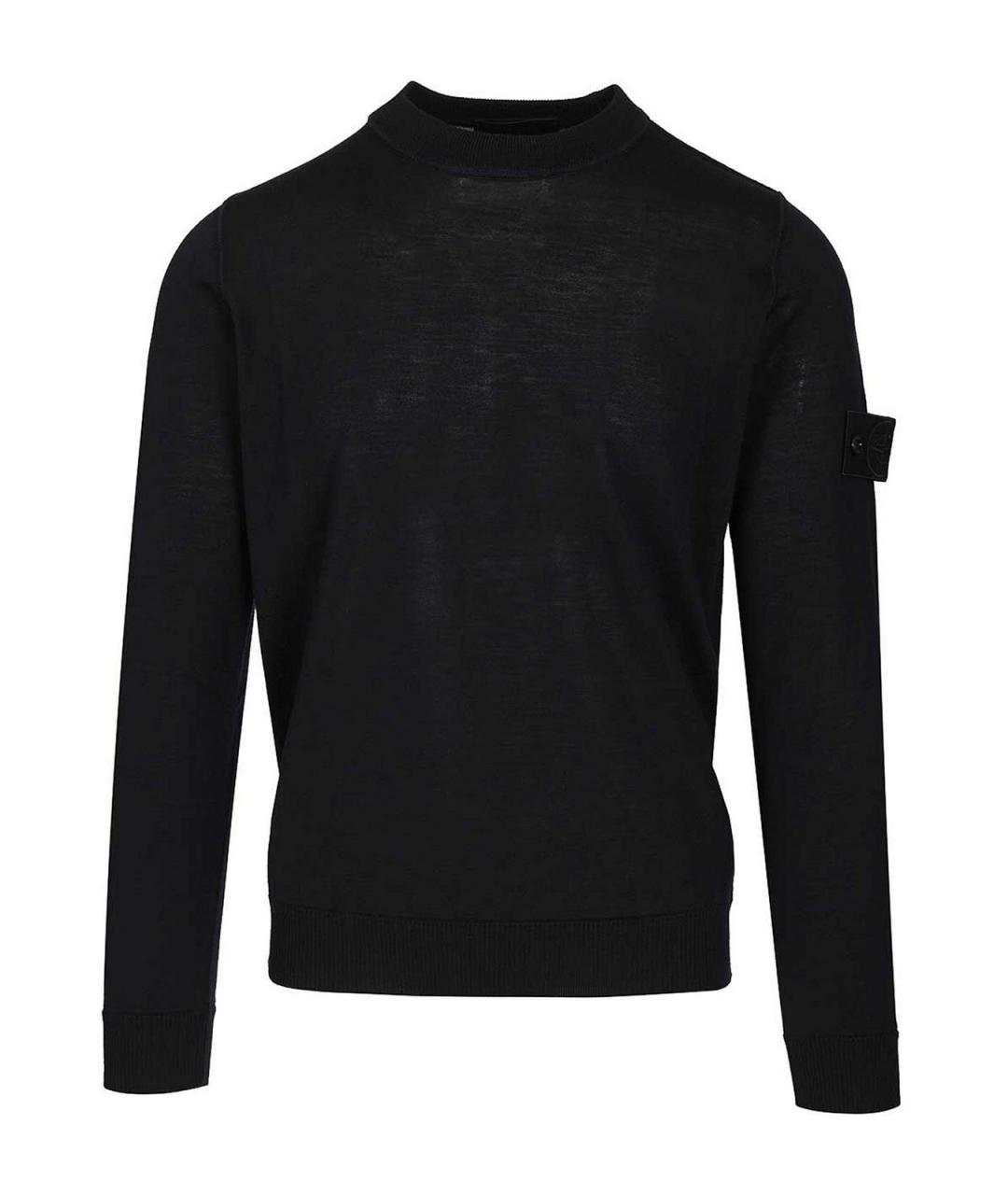STONE ISLAND Темно-синий шерстяной джемпер / свитер, фото 1
