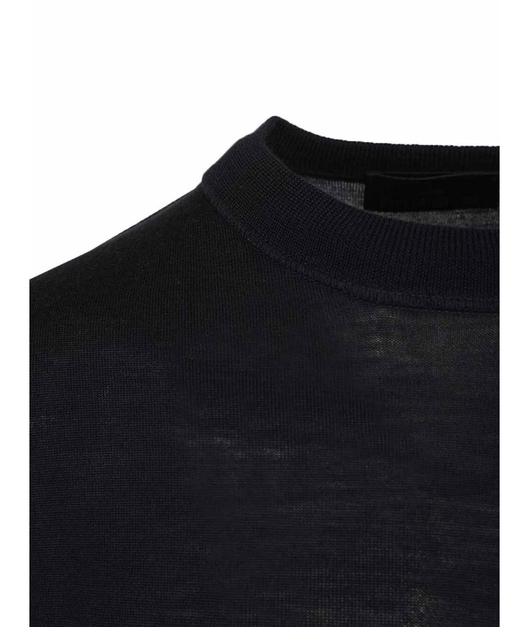 STONE ISLAND Темно-синий шерстяной джемпер / свитер, фото 4